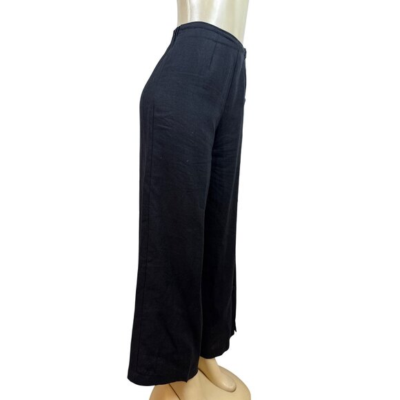 Nuevo Mundo Womens Black Wide-Leg Button-Front Pants Sz S - Picture 2 of 8